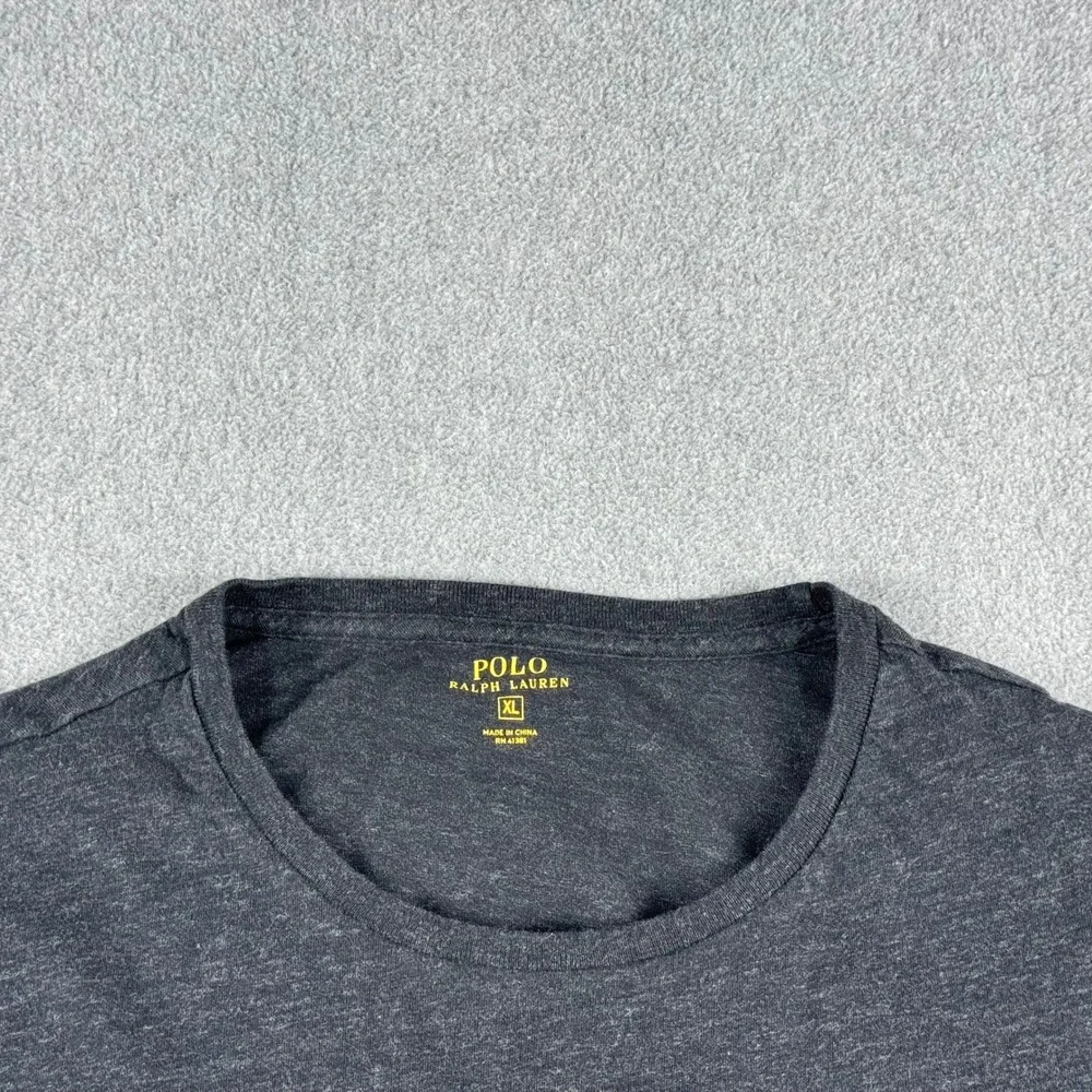 Polo‎ Ralph Lauren Shirt Mens XL Gray Charcoal Long Sleeve Pocket Red Pony